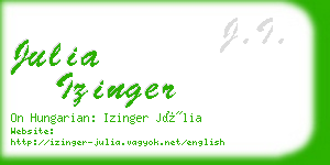 julia izinger business card